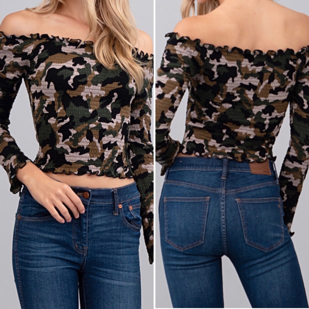 Camo Long Sleeve Top